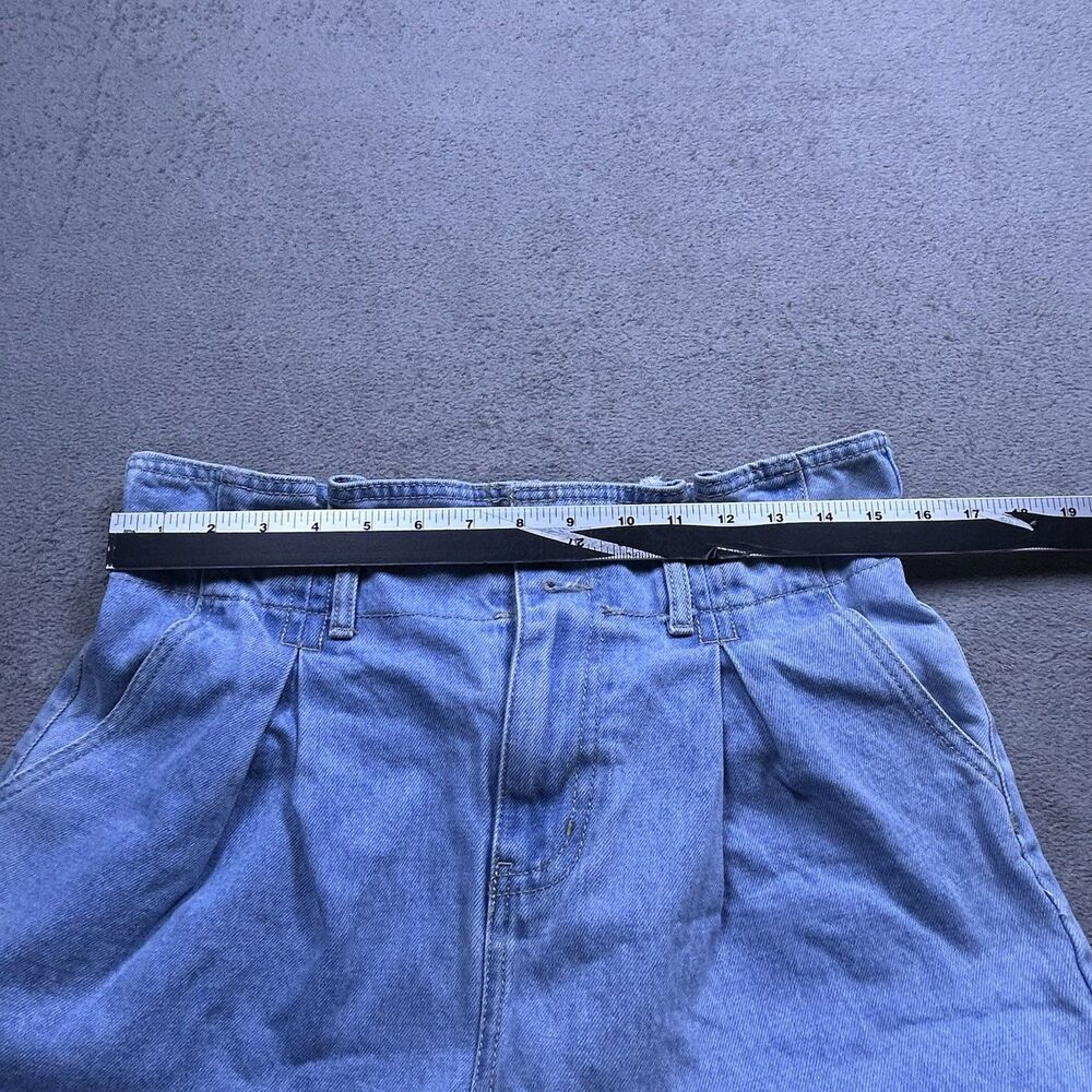 Denim Blvd Paperbag Shorts Womens L High Rise Pleated Mom Y2K - Picture 5 of 7